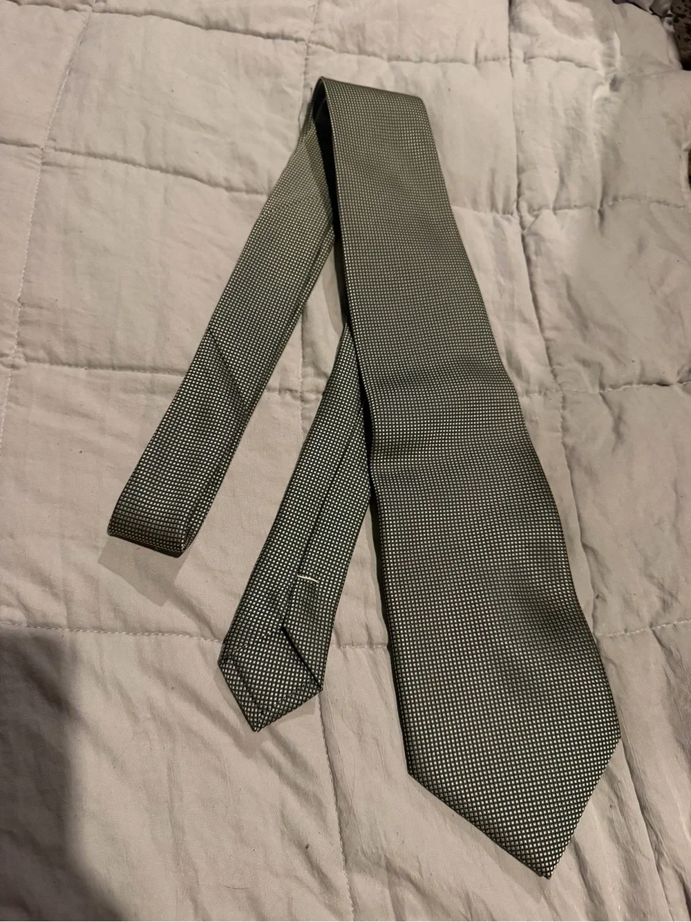 Classic Men's Micro-Check Tie in Gray